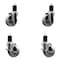 Service Caster 4'' Semi Steel Wheel Swivel 1-3/4'' Expanding Stem Caster Set 2 Brakes, 4PK SCC-EX20S414-SSS-2-TLB-2-134 - alternate 1